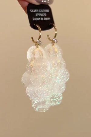 Stunning Fine Glitter Shell Tassel Drop Earrings - Elegant High-End Vacation Style, Unique Exaggerated Accessories