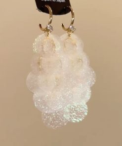 Stunning Fine Glitter Shell Tassel Drop Earrings - Elegant High-End Vacation Style, Unique Exaggerated Accessories