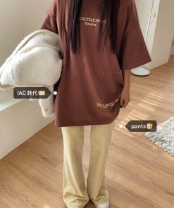 Stylish Bootcut Flared Pants in Soft Corduroy - Trendy Korean Style for Effortless 90s-Inspired Fashion