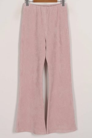 Stylish Bootcut Flared Pants in Soft Corduroy - Trendy Korean Style for Effortless 90s-Inspired Fashion