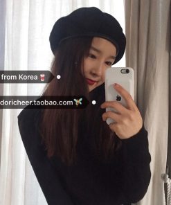 Stylish Korean Wool Painter's Hat - Trendy High-Quality Fashion Accessory for 90s and Y2K Inspired Looks