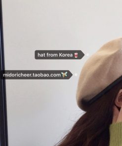 Stylish Korean Wool Painter's Hat - Trendy High-Quality Fashion Accessory for 90s and Y2K Inspired Looks