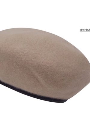 Stylish Korean Wool Painter's Hat - Trendy High-Quality Fashion Accessory for 90s and Y2K Inspired Looks