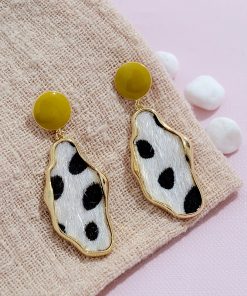 Stylish Leopard Print Earrings for Women - Retro Horsehair Design, Irregular Geometric Shapes, Plush Winter Accessories