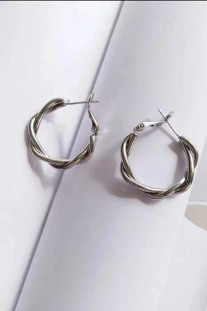 Stylish Minimalist Twisted Hoop Earrings - Unique Design, Exquisite Versatile Fashion Accessories for a High-End Look