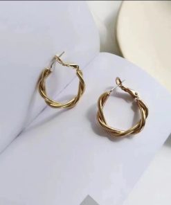 Stylish Minimalist Twisted Hoop Earrings - Unique Design, Exquisite Versatile Fashion Accessories for a High-End Look