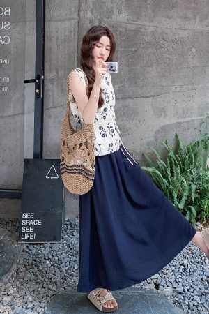Stylish Printed Vest and Wide-Leg Pants Set for Women - 2025 Summer Fashion, Unique Versatile Two-Piece Outfit
