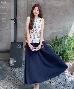 Stylish Printed Vest and Wide-Leg Pants Set for Women - 2025 Summer Fashion, Unique Versatile Two-Piece Outfit