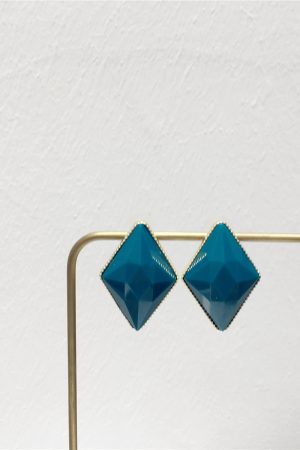 Stylish Retro Metal Edge Acrylic Diamond Geometric Earrings â€“ S925 Silver Needle Pendant Accessories