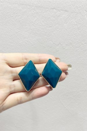 Stylish Retro Metal Edge Acrylic Diamond Geometric Earrings â€“ S925 Silver Needle Pendant Accessories