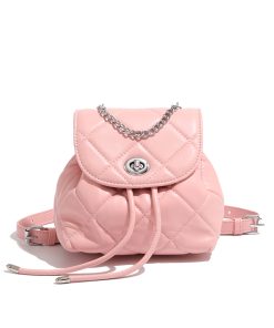 Stylish Women's Silver High-End Chain Backpack - 2025 Trendy Small White Bag for Fashion Lovers