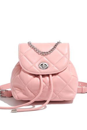 Stylish Women's Silver High-End Chain Backpack - 2025 Trendy Small White Bag for Fashion Lovers
