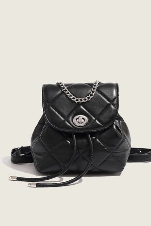 Stylish Women's Silver High-End Chain Backpack - 2025 Trendy Small White Bag for Fashion Lovers