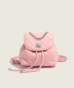 Stylish Women's Silver High-End Chain Backpack - 2025 Trendy Small White Bag for Fashion Lovers