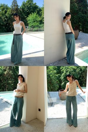 Sublime Two-Tone Casual Loose Micro Silhouette Jeans for a Trendy Y2K Look
