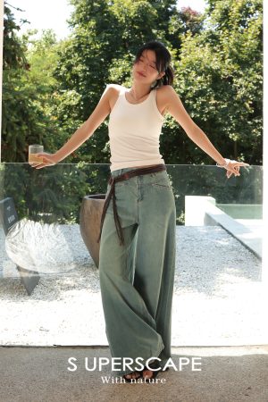 Sublime Two-Tone Casual Loose Micro Silhouette Jeans for a Trendy Y2K Look