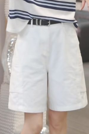 Summer 2025 High-Waisted Multicolor Straight-Leg Shorts, Loose Wide-Leg Fit for a Slimming Look