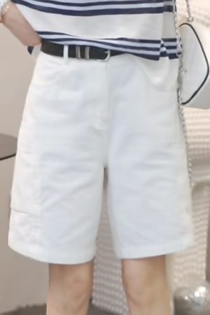 Summer 2025 High-Waisted Multicolor Straight-Leg Shorts, Loose Wide-Leg Fit for a Slimming Look