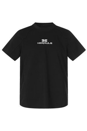 Summer 2025 Short Sleeve Knit Tee - Shoulder Spliced Fitted Top for Casual 90s Y2K Style