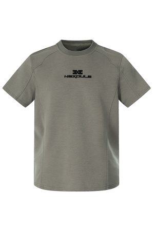Summer 2025 Short Sleeve Knit Tee - Shoulder Spliced Fitted Top for Casual 90s Y2K Style