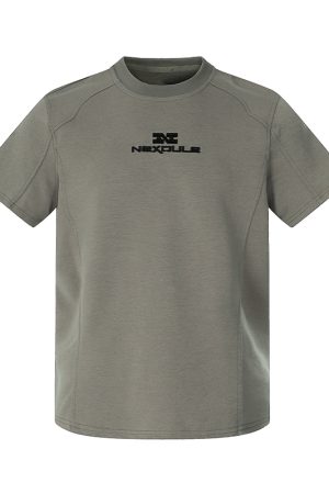 Summer 2025 Short Sleeve Knit Tee - Shoulder Spliced Fitted Top for Casual 90s Y2K Style