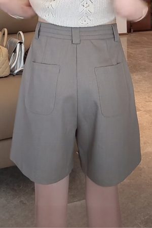 Summer 2025 Simple Casual Slim Straight Wide-Leg Shorts for Women - Trendy Fashion Essential for Effortless Style