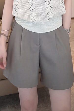 Summer 2025 Simple Casual Slim Straight Wide-Leg Shorts for Women - Trendy Fashion Essential for Effortless Style