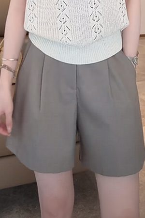 Summer 2025 Simple Casual Slim Straight Wide-Leg Shorts for Women - Trendy Fashion Essential for Effortless Style