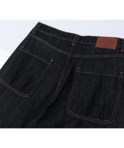 Summer American Vintage Multi-Pocket Baggy Work Pants - Stiff A-Line Jeans for 90s and Y2K Style