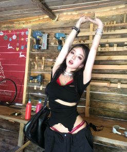 Summer Backless Lace T-Shirt for Women - Irregular Short Sleeve Fake Two-Piece Top, Sexy Design, Trendy Korean Style