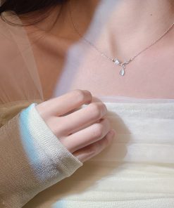 Summer Bamboo Water Drop Necklace for Women - 2025 Trendy Light Luxury Collarbone Chain, Exquisite High-End Accessory