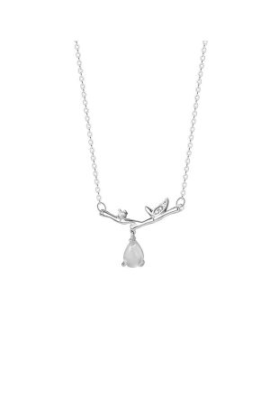 Summer Bamboo Water Drop Necklace for Women - 2025 Trendy Light Luxury Collarbone Chain, Exquisite High-End Accessory