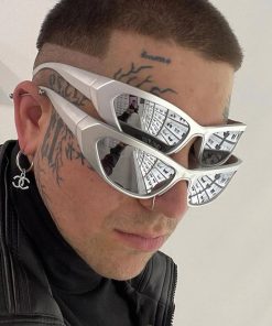 Summer Clothes For Girls, Outfits For Chilling At Home - Cyberpunk Rave On Cat Eye Sunglasses