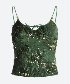 Summer Fashion Outfits, Dark Feminine Aesthetic Casual - Baddie Sequined Top