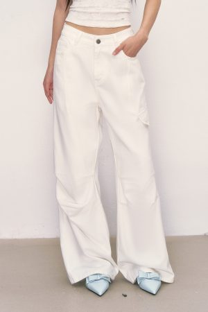Summer Floral Print Wide-Leg Loose Women's Jeans - 2025 American Design, Trendy Summer Pants for Effortless Style