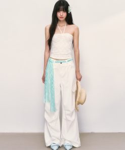 Summer Floral Print Wide-Leg Loose Women's Jeans - 2025 American Design, Trendy Summer Pants for Effortless Style