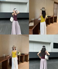 Summer Flowing Pants for Women, Slim Fit Drawstring Design, Lightweight and Cool, Perfect for Casual or Beach Wear