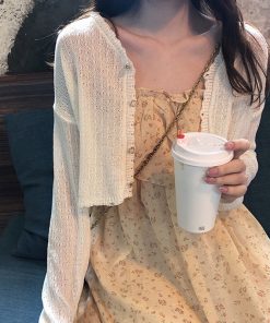 Summer Knit Cardigan Shawl with Camisole Dress Cover-Up - Women's Airy Thin Coat for 2025 Fashion