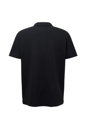 Summer Mechanism Pattern Slim Fit Short Sleeve Polo Shirt - Cool Breathable Versatile Trendy T-Shirt for Effortless Style