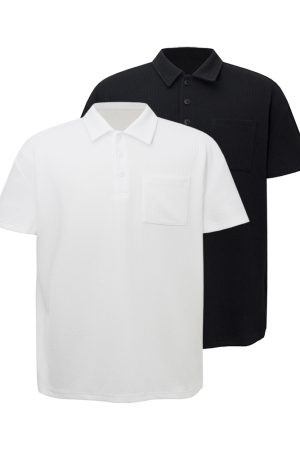 Summer Mechanism Pattern Slim Fit Short Sleeve Polo Shirt - Cool Breathable Versatile Trendy T-Shirt for Effortless Style