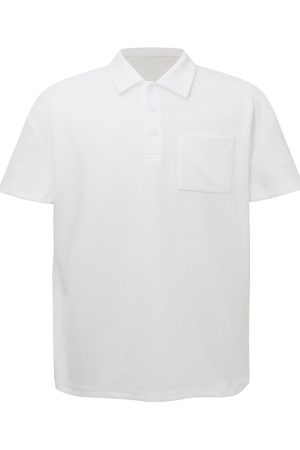 Summer Mechanism Pattern Slim Fit Short Sleeve Polo Shirt - Cool Breathable Versatile Trendy T-Shirt for Effortless Style