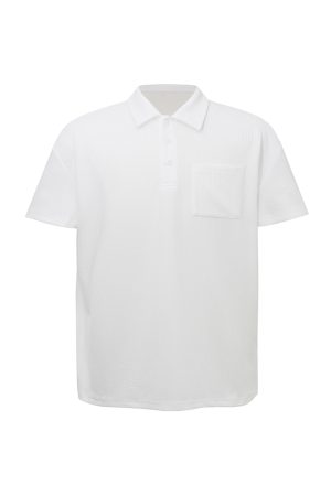 Summer Mechanism Pattern Slim Fit Short Sleeve Polo Shirt - Cool Breathable Versatile Trendy T-Shirt for Effortless Style