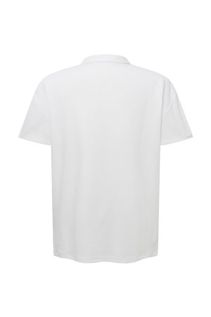 Summer Mechanism Pattern Slim Fit Short Sleeve Polo Shirt - Cool Breathable Versatile Trendy T-Shirt for Effortless Style