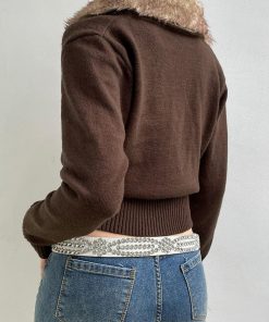 Summer Office Outfits, Cute Modest Outfits - Cropped Design Zip-Up Cardigan