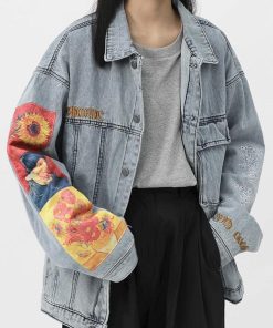 Summer Outfit Coquette, Girl Styles Outfit - Vincent Van Gogh Denim Jacket