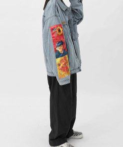 Summer Outfit Coquette, Girl Styles Outfit - Vincent Van Gogh Denim Jacket