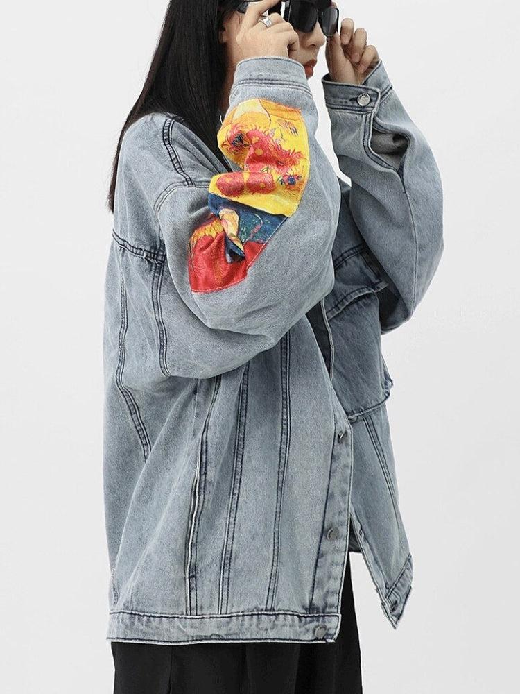 Summer Outfit Coquette, Girl Styles Outfit - Vincent Van Gogh Denim Jacket Summer Outfit Coquette, Girl Styles Outfit - Vincent Van Gogh Denim Jacket