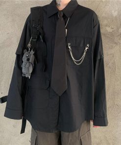 Summer Outfit Coquette, Mia 4 - Grunge Detachable Sleeve Shirt