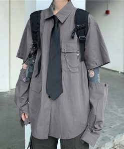 Summer Outfit Coquette, Mia 4 - Grunge Detachable Sleeve Shirt