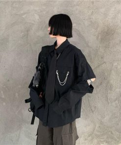 Summer Outfit Coquette, Mia 4 - Grunge Detachable Sleeve Shirt